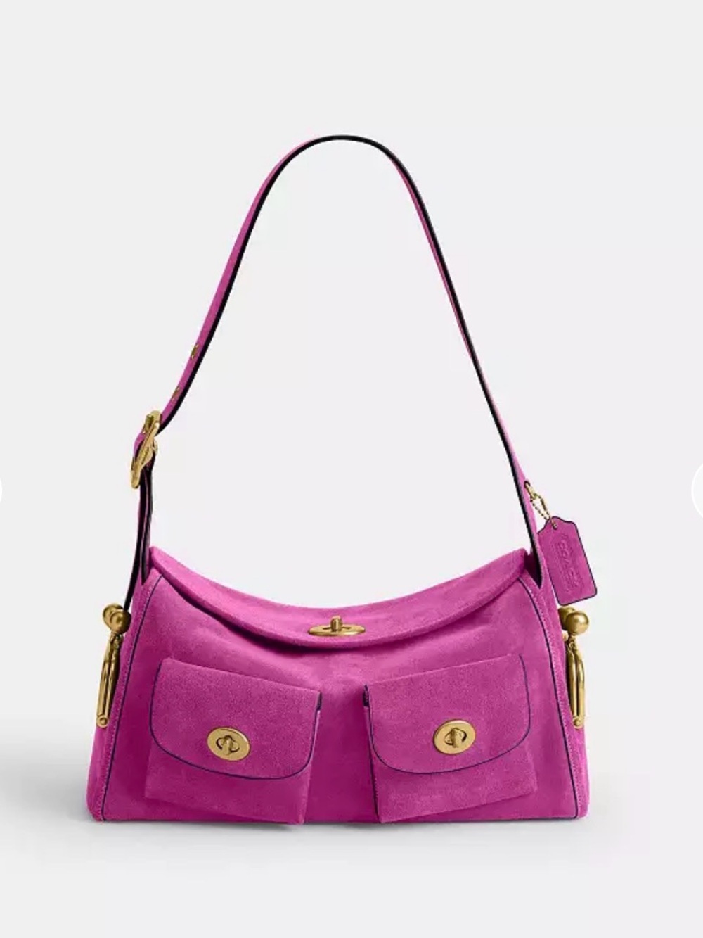 🌸Coach Turnlock Haversack Magenta Suede